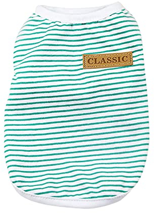Hundepullover Strickwolle Haustier Pullover Hundewesten-Westen-Klassische Kleidungs-Hunde-T-Shirt Sommer-Haustier-gestreifte Welpen-Haustierkleidung Hundemantel Italienisches Windspiel (Green, XL)