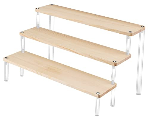 Acryl Display Ständer Treppe, 3 Tier Acryl Riser Display Regal Ständer Dessert Display Ständer, Cupcake Etagere Organizer für Gewürze, Tischorganisator für Parfume, Kosmetik & Sammlerstücke