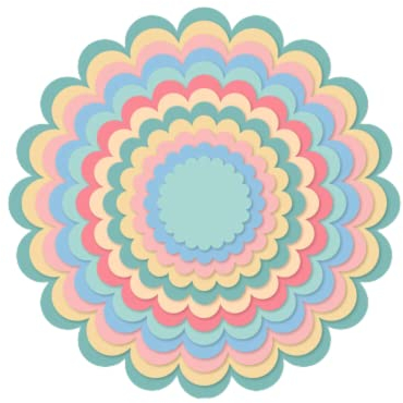 Craftelier - Essential Stanzschablonen Set for Scrapbooking and BastelProjekte| Wellenförmiger Kreise Shape - Ungefähre Größe der Stanzschablone zwischen 3,5 cm und 14,5 cm im Durchmesser