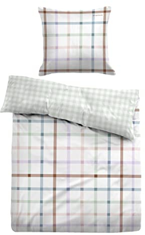 TOM TAILOR 0047697 Bettwäsche Garnitur mit Kopfkissenbezug Linon - Escape 1x 155x220 cm + 1x 80x80 cm, Wintergreen