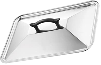 KICHOUSE Pan Lids Buffet Food Warmer Lids Chafing Dish Lid Clear Cookware Lids Oil Splashing Cooking Lid Frying Pan Cover Basting Steaming Cover Bbq Rectangle Tray Pot Lid Dishes Square
