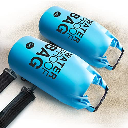 Blasoul Échelle de piscine universelle et poids de marche (10 L x 2 pièces), remplissage facile et rapide du sable, sac étanche en PVC 250D avec nylon robuste, fini les sacs de sable et la poignée