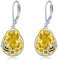 YFN Honeycomb Bee Ohrringe 925 Sterling Silber Bernstein Kristall Teardrop Dangle Drop Leverback Ohrring für Frauen Mädchen