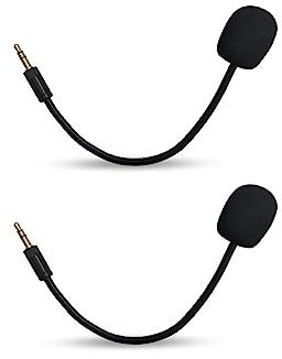 2 Pack Replacement Game Mic for Razer Barracuda X Headset on PS4 PS5 Xbox One PC, 3.5mm Detachable Boom Microphone