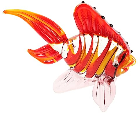 Warmhm 1stk Fischverzierung Aus Glas Hausgeschenke Schreibtisch Deko Tiere Aus Glas Mundgeblasene Figuren Kunstglas Meerestiere Glasfische Mehrfarbiges Glas Weinschrank Frau Schmuck