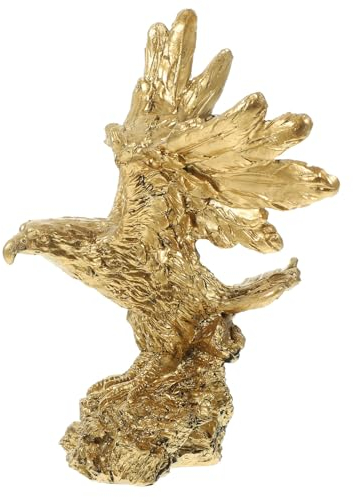 NOLITOY Kunsthandwerk Messing-Adler-König-Figur Fengshui-Tiere Messing- Ornamente Heim-Teetisch Festliche Ornamente Für Wohnzimmer Schlafzimmer 15 X 14 cm. 5Cm Tischdekoration