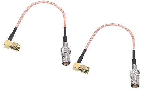 sourcing map RG316 Coaxiales Cables SMA Macho Recto Ángulo a BNC Hembra Baja Pérdida RF Coaxial Cable 0.5 Pies 50 Ohm Naranja 2uds