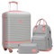 COOLIFE Suitcase Set, 3 Piece Luggage Sets with Travel Backpack and Toiletry Bag for Business Travel, TSA Lock 360掳 Spinner Wheels (Pink/Grey, 24 Inch Luggage Set)
