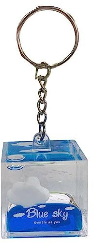 Cube Nuage Fluide Keychain Ciel Croisière Keychain Liquide Ornements De Sablier