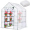 YYRZZ Housse de rechange pour serre de jardin en PVC avec porte enroulable à fermeture éclair, 143 x 143 x 195 cm, pour plantes d'extérieur, protection contre le froid, le gel, le vent, la pluie (sans