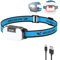 Smiling Shark Frontal LED Recargable, TD-0151 Linterna Cabeza Recargable USB Diseño Flip-Top Con Foco & Floodlight Blanco & Cálido & Rojo Impermeable Para Niños Adultos Camping Pesca Excursión Correr