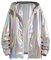 Duohropke Herren Metallic Nightclub Jacke Slim Fit Reißverschluss Varsity Baseball Bomber Glänzend Party Dance Disco Jacken