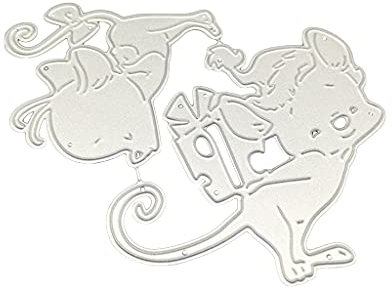Stanzform für Bastelarbeiten, Karbonstahl, Motiv: niedliche Maus, transparent, für Papierkarten und Bastelarbeiten, Geschenke
