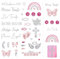COLOFALLA 5 Bogen Taufe Sticker Taufe Aufkleber Glitzer Kommunion Aufkleber Kommunion Sticker Konfirmation Sticker Konfirmation Aufkleber Kerzentattoos Kommunion Pink Glitzer für Mädchen Kinder (Pink)