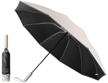 erised's bifrost Extra Large Sonnenschutz Reise Golf Umgekehrter Taschenschirm mit Freien UV Schutz Faltender Regenschirm für Damen und Herren 10 rippen,öffnen und Schließen zu Automatik,Wasserdicht
