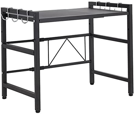 Willonin Support Extensible pour Four à Micro-Ondes à Charge Lourde, Support d'étagère pour Four à Micro-Ondes à Hauteur réglable,Suspendus Organisateur de Rangement de Cuisine (Noir)