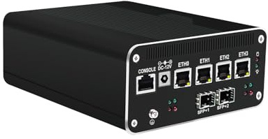 HUNSN Micro Firewall Appliance, Mini PC, PFSense, Mikrotik, OPNsense, VPN, Router PC, Intel Core I5 1235U, RJ50, AES-NI, 4 x 2.5GbE I226-V, 2 x SFP+ Optical 10Gbe 82599ES, 8G RAM, 128G SSD