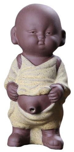 Mönchsfigur Tischornament aus Purple Clay für Teezeremonie und Zuhause