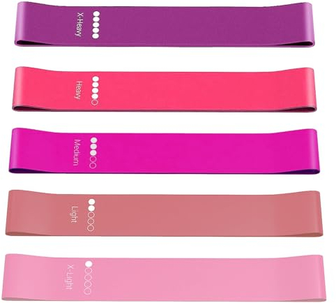 Resistance Bands set for Women - Exercise Bands 5 Strength Levels Loop Exercise Bands for Pilates Elastic Resistance Band Women Exercise Band for Home Gym Flexbands