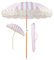 Ombrellone Da Giardino Vintage 2m, A Righe Rosa E Bianche, Ombrellone Da Tavolo Per Mercato All'aperto Con Nappe, Baldacchino Rotondo Inclinabile Per Ombrellone, Ombrellone Da Spiaggia(Size:2M)