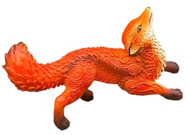 Fuchs deko Gartenfiguren & Gartenstatuen Gartendeko Figuren für Außen Waldtiere Harz Fuchs Geschenk,Fuchs Skulptur für Draußen Balkon Terrassen Deko Wetterfest Realistische Fuchs (Rot)