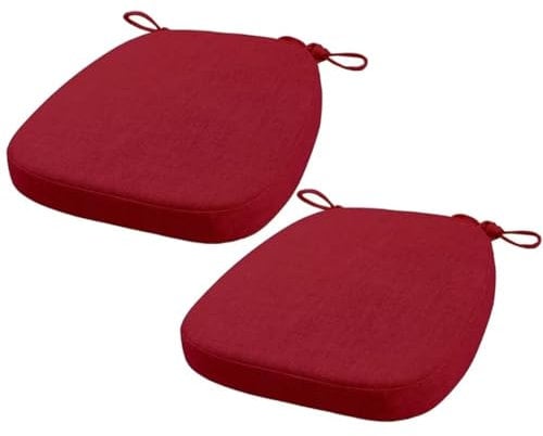 FIOVIP Stuhlkissen mit Riemen abnehmbar, waschbar, doppelte Anti-Rutsch hoch elastisch,Geeignet für Esstische und Stühle(40X38X33CM(3CM),Weinrot,2 Stück)