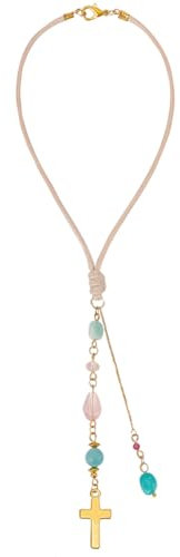 DELORIGIN Cross Hanging Car Mirror Ornament Crystal Beads Charm Suncatcher Car Mirror Pendant Accessories Good Luck Keychain for Easter Bag Window Car Mirror Door Garden Balcony Home Decoration