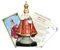 12,7 cm Prager Säugling Statue – Jesus-Gebetskarte für Säugling, das Vaterunser – Niño de Praga Set für Altar, Zuhause – 3 Stück