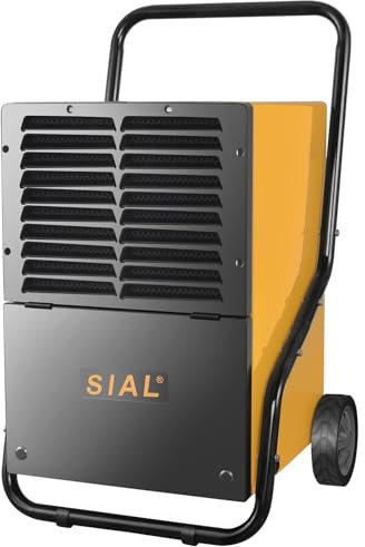 SIAL 50 L/Tag Industrieller Luftentfeuchter C50 - Fläche 75 m²/188 m³ 8.2L Tank Wasserpumpe - 24H Timer Gewerbliche Bautrockner - Geeignet Für Keller/Baustelle/Lagerhaus