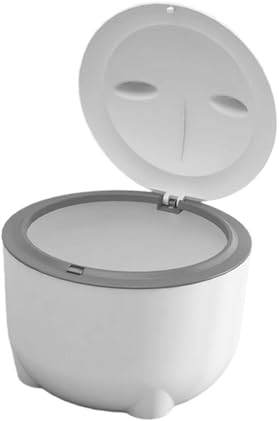 Milageto Katzenstreu-Mülleimer mit Druckdeckel, Katzentoilette, tragbarer Müllbehälter, Katzenabfalleimer für den Innenbereich, Katzen-Haustierbedarf, Weiß