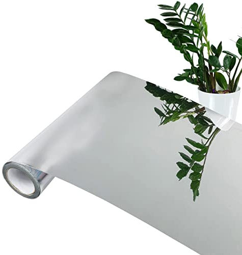 Klebefolie Möbel 67,5x50 cm | Möbelfolie selbstklebend in Spiegel-Optik aus glatter PVC-Folie | Klebefolie ideal für Möbel-Dekor und Raumvergrößerung | Folie für Möbel | Spiegeleffektfolie Silber