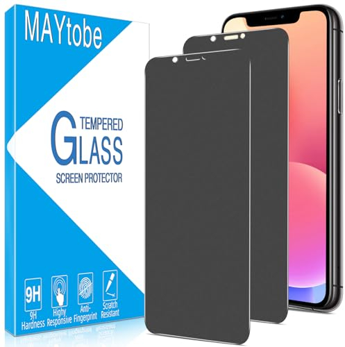 MAYtobe 2 Unidades Protector de Pantalla Privacidad Mate para iPhone 11, iPhone XR, Cristal Vidrio Templado Mate, Anti Espía, Antirreflejos, Antihuellas, Antiarañazos, Dureza 9H