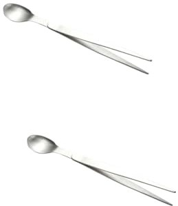 Mikinona 2st Edelstahl-test Löffel Geschlitzter Servierlöffel Fischglas Servierlöffel Groß Teelöffel Behandeln Gabeln Und Löffel Ausgießer Suppenknödellöffel Feine Zange Probelöffel Silver