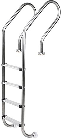 Échelle de piscine en acier inoxydable 4 à 5 marches avec pédale antidérapante pour piscine/ponton - Accessoire de piscine sûr