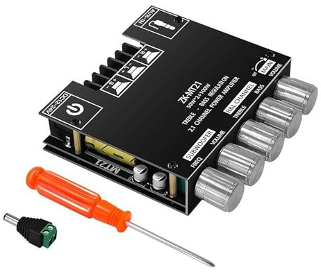 Bluetooth 5.0 50W 50W 100W 2.1 Channel Subwoofer Amplifier Board HiFi Treble and Bass Control Stereo Digital Audio Amp Board for Home Theater DIY Wireless Speakers