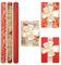 3 Rouleau Papier Cadeau Noel,43cm×3m Christmas Papier Emballage Cadeau,3 Motifs Différents Rouleau de Papier Cadeau Joyeux Anniversaire,Rouge Kaki Papier Noel d'emballage,pour Noël,Décoration de Fête