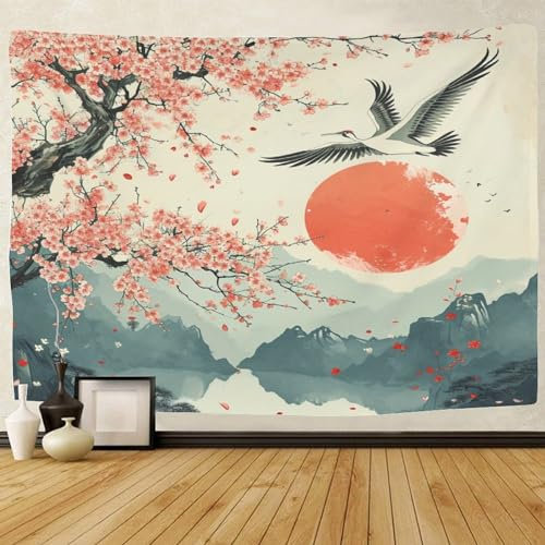 TIICZAAKL Tapisserie Rosa Pfirsichblüte Wandteppich Wandbehang 3D-Druck Wandtuch Gobelin Tapestry Heimdekoration Für Studentenwohnheim, Schlafzimmer Wohnzimmer Dekor 130cmx150cm