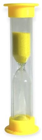 DE Healthcare Products – Sanduhr (3 min), Zahnputzsanduhr, Tee-Uhr, Zähneputzen/Tea Timer, farbige Zahnuhr für Kinder, gelb, 1 Stück