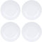 Aramox Melamine Dinner Plates, 4 Piece Set, 9 Inch, White, Lightweight Round Plates Set for Meals Appetizers Dessert Salad, for Family Dinner, Camping, Banquets, and Entertaining