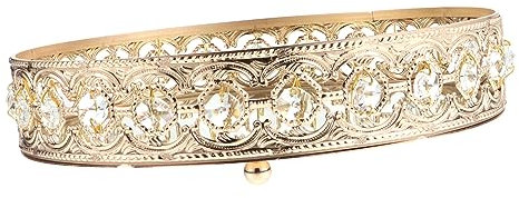 Alipis 25cm Gold Hollow Glass Tray Vintage and Elegant Jewelry and Cosmetics Storage Home Decor Adornments