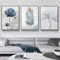 champracer 3er Set Klein Frisch Poster Blau Blumen Feder Wandbilder Poster Schlafzimmer Aesthetic Leinwand Bilder Leinwand Kunstdruck für Schlafzimmer Gang Esszimmer Ohne Rahmen (30 * 40cm)