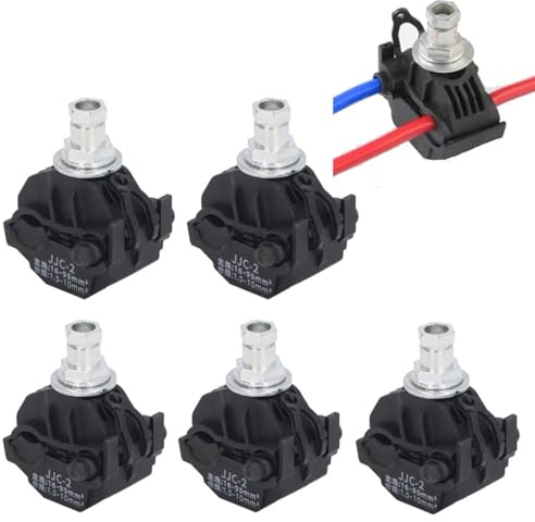 5 Connettori JJC-2 Morsetto Perforazione Isolamento 1kV Per Cablaggio Bassa | Morsetto Senza Spellatura Semplice Installazione, Accessorio Elettricisti Residenziale Commerciale
