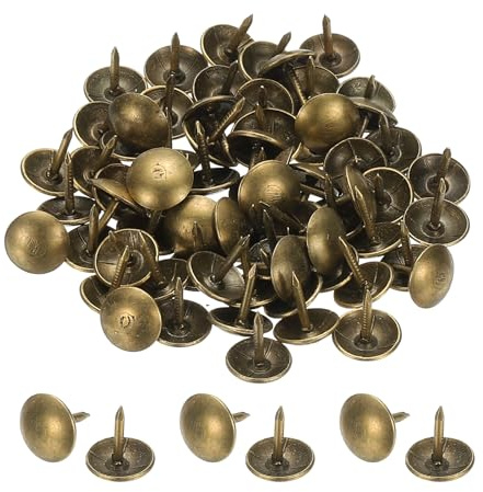 PATIKIL 100 Pcs Tachuelas Tapiceras 0.35 x 3/8 Diámetro de Cabeza | Clavos Vintage Redondos de Metal, para Decoración DIY de Muebles Sofás Sillas