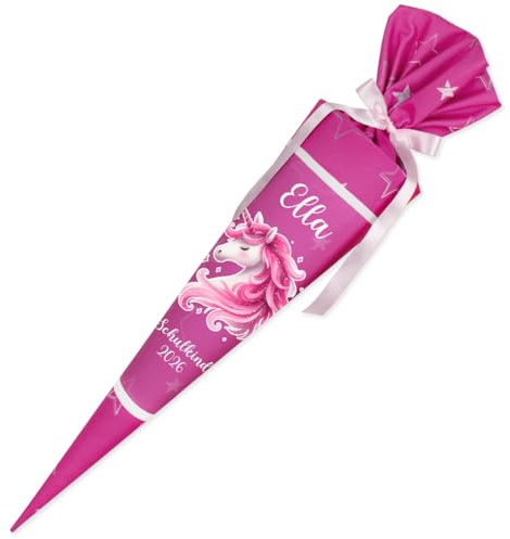 Dein Lieblingsteil Deine Schultüte aus Stoff Kuschel Velvet Wunschmotiv individualisierbar mit Wunschname personalisierbar 70 cm 85 cm – Mädchen Modell 7 (70 cm ohne Kissen, Einhorn)