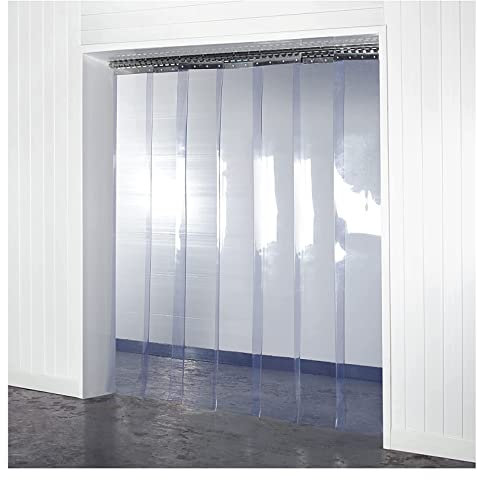 PVC-Streifen Türvorhang für Laden, Fabrik, Garage, einfache Installation, vertikale Jalousien, Lamellenvorhang, 195 x 400 cm, 72