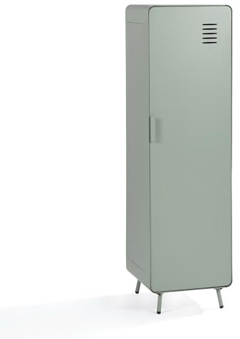 MEUBLE COSY Armario Dormitorio Aparador Auxiliar con Puerta y Estante Muebles de Salón Cocina Oficina Entrada, Metal, Industrial, Verde Claro, 40x40x137cm