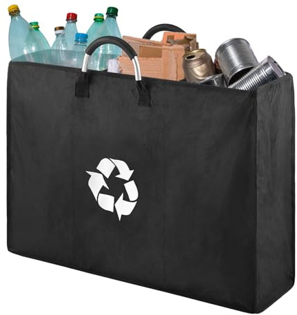 marrhorvk Mülltrennsystem 3 Fächer - Mülleimer für Papier, Plastik und Glas, Recycling Behälter, Altpapier Sammler