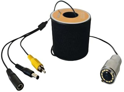 KAKAK Underwater Fishing Camera 12 LED Night Vision Waterproof 1200TVL Boat Ice Fish Camera Accessories 15 30 50m Cable Suitable For Low Visibility(15m)