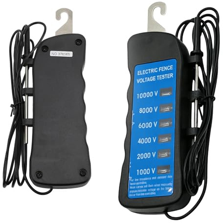 Electric Fence Tester, Electric Fence Voltage Tester Meter Waterproof, 1000-10000V Waterproof Portable Fence Fault Finder with 6 Light for Farm Livestock Equipment