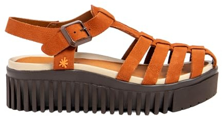 ART 1575 Brighton Flache Damen-Sandalen, Dunkelorange-Brown, Größe 40